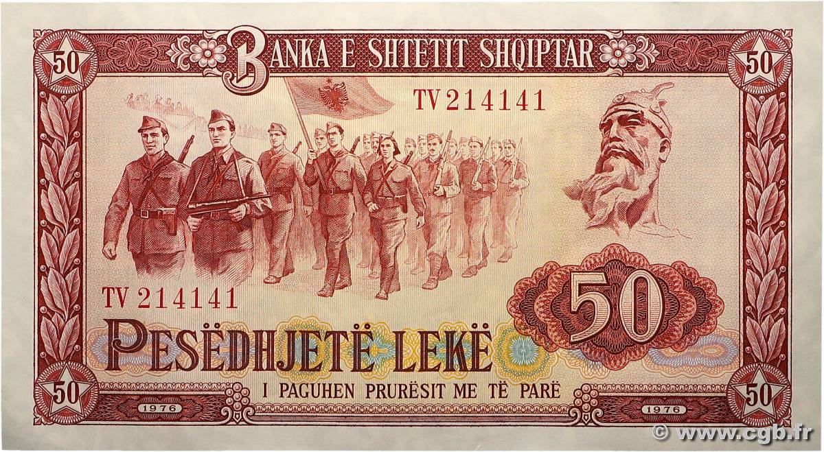 50 Lekë ALBANIA  1976 P.45a SC