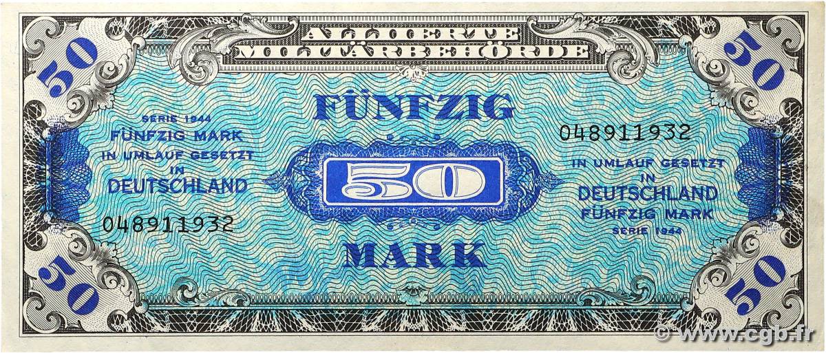 50 Mark GERMANIA  1944 P.196a AU