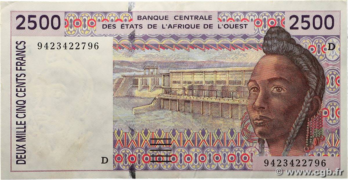 2500 Francs WEST AFRIKANISCHE STAATEN  1994 P.412Dc fVZ