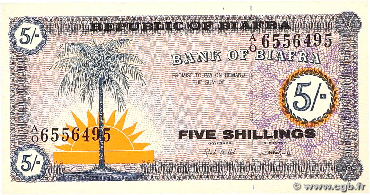 5 Shillings BIAFRA  1967 P.01 UNC