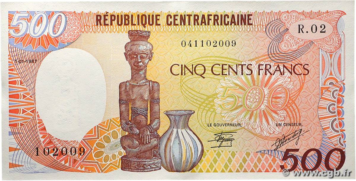 500 Francs type 1985 CENTRAL AFRICAN REPUBLIC  1987 A.193c AU+