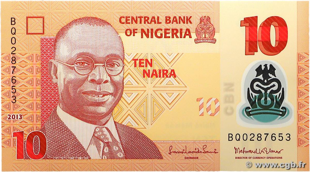 10 Naira NIGERIA  2013 P.39d FDC