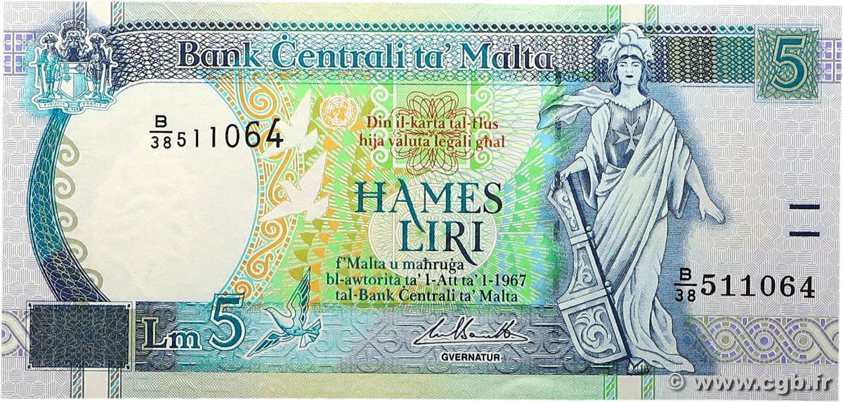 5 Liri MALTE  1994 P.46d FDC