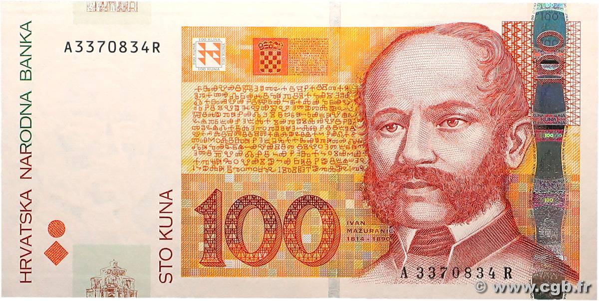 100 Kuna CROATIA  2002 P.41a UNC