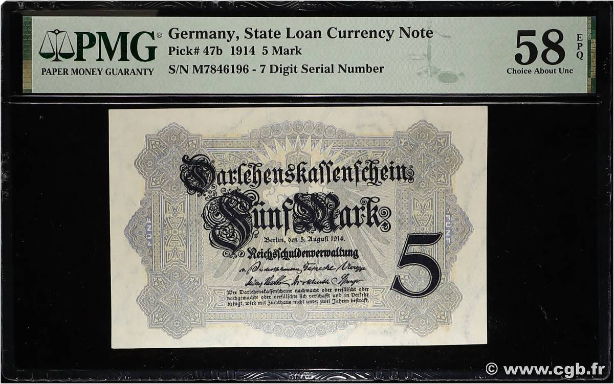 5 Mark ALLEMAGNE  1914 P.047b SPL