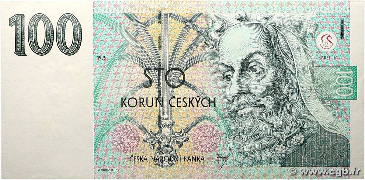 100 Korun REPúBLICA CHECA  1995 P.12 SC+