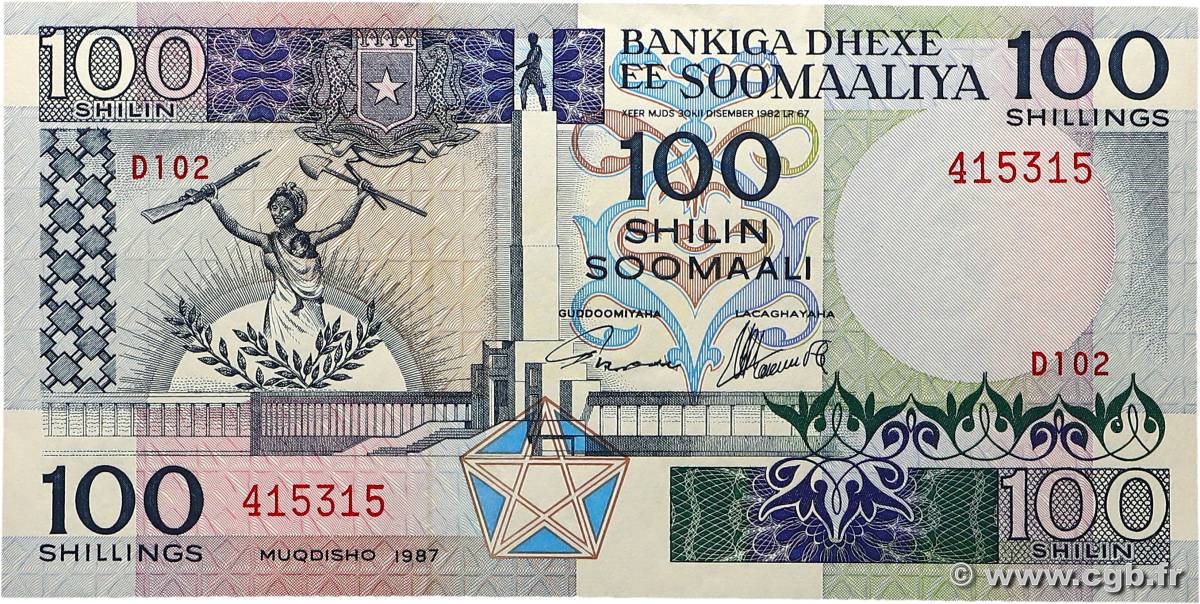 100 Shilin SOMALIE  1987 P.35b pr.NEUF