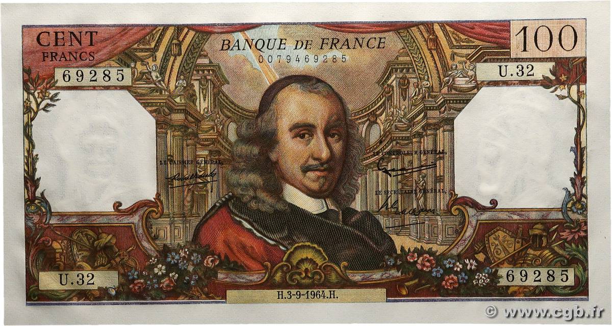 100 Francs CORNEILLE FRANCE  1964 F.65.03 NEUF