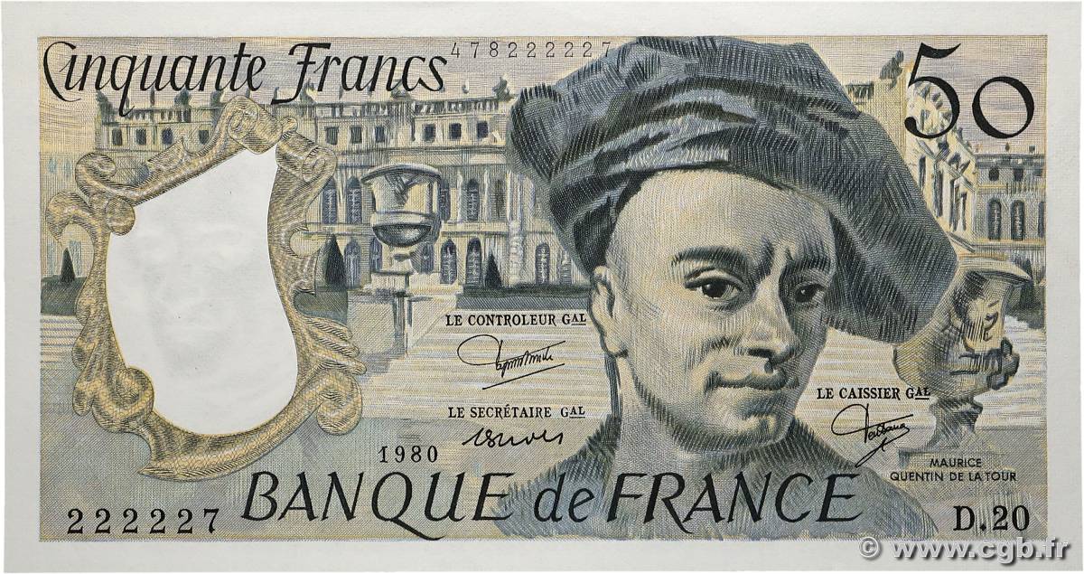 50 Francs QUENTIN DE LA TOUR Numéro spécial FRANCE  1980 F.67.06 pr.NEUF