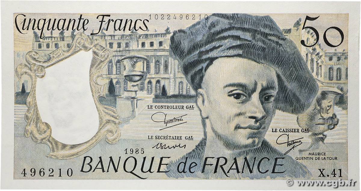 50 Francs QUENTIN DE LA TOUR FRANCE  1985 F.67.11 UNC-