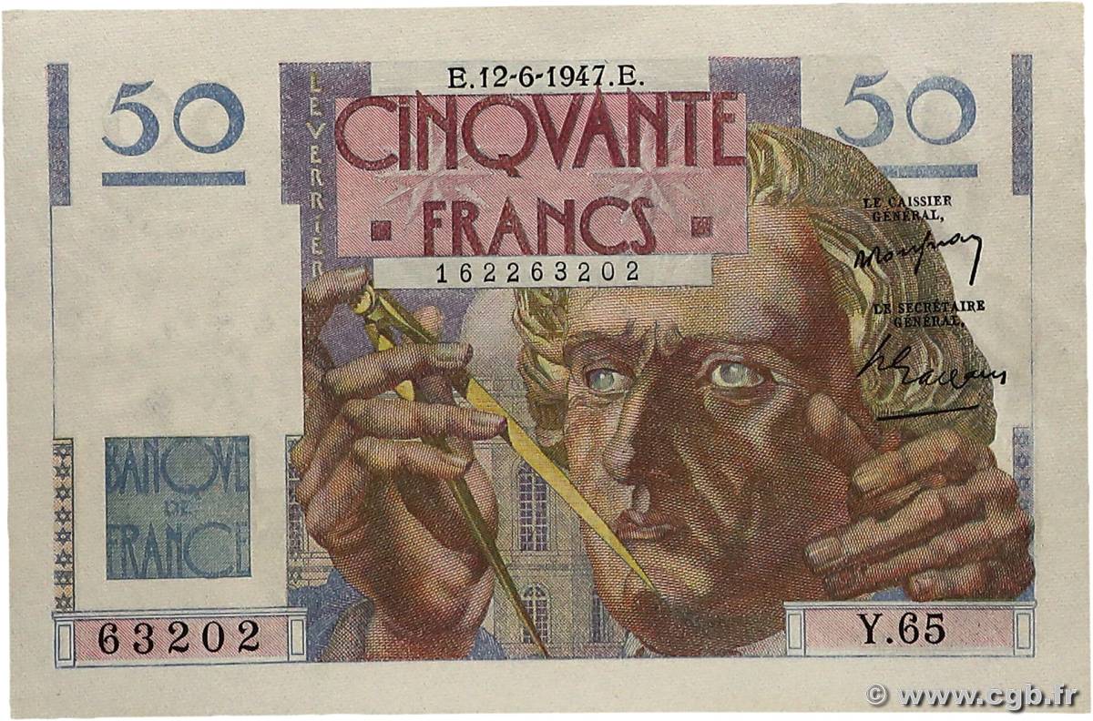 50 Francs LE VERRIER FRANCE  1947 F.20.08 UNC-