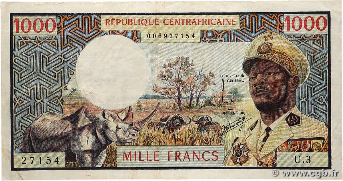 1000 Francs type 1974 CENTRAFRIQUE  1974 A.182a TTB