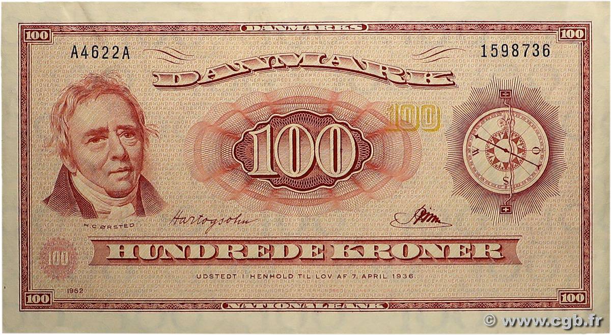 100 Kroner DINAMARCA  1962 P.046c SPL+