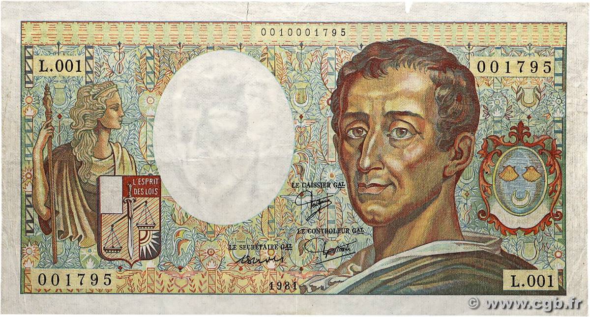 200 Francs MONTESQUIEU Fauté FRANCE  1981 F.70.01 TTB