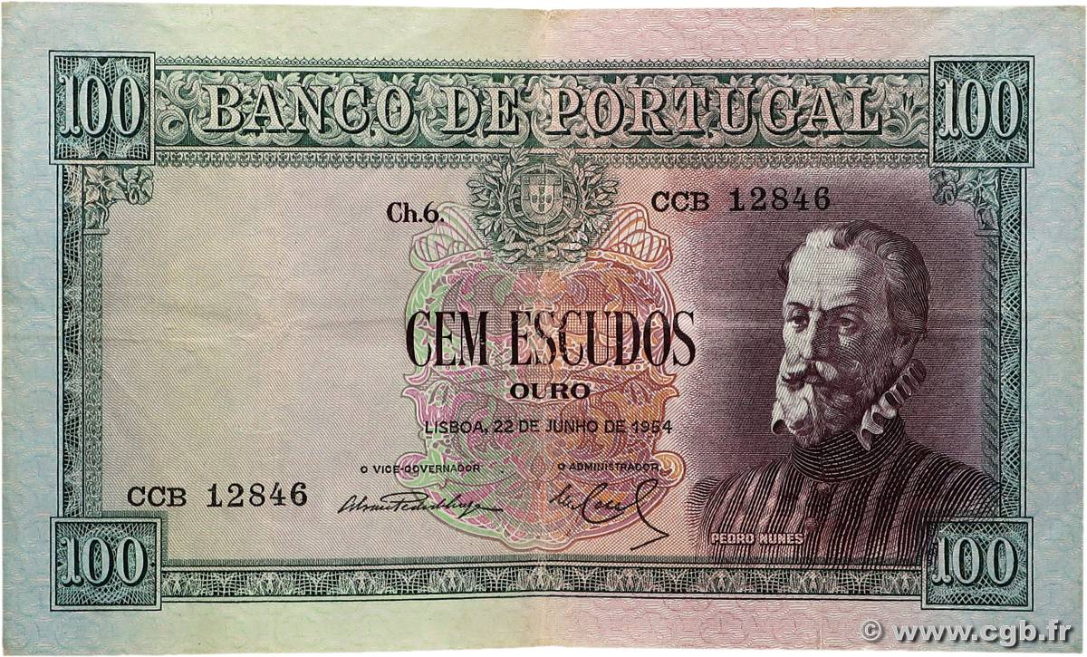 100 Escudos PORTUGAL  1954 P.159 TTB