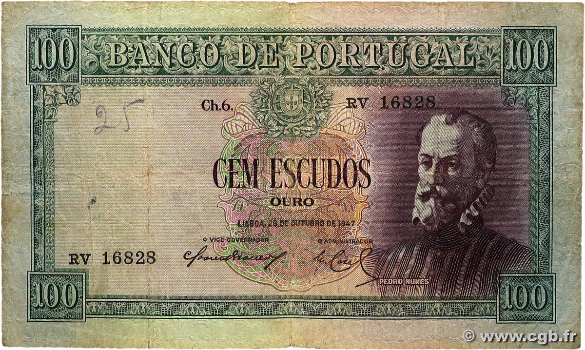 100 Escudos PORTUGAL  1947 P.159 pr.TB