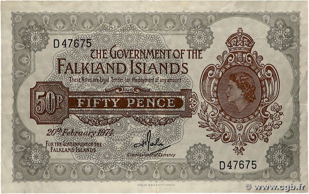 50 Pence ÎLES FALKLAND  1974 P.10b pr.SUP
