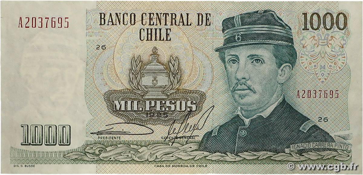 1000 Pesos CHILE  1985 P.154c VF