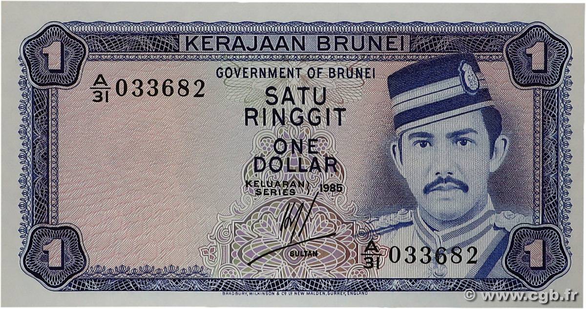 1 Ringgit - 1 Dollar BRUNEI  1985 P.06c pr.NEUF