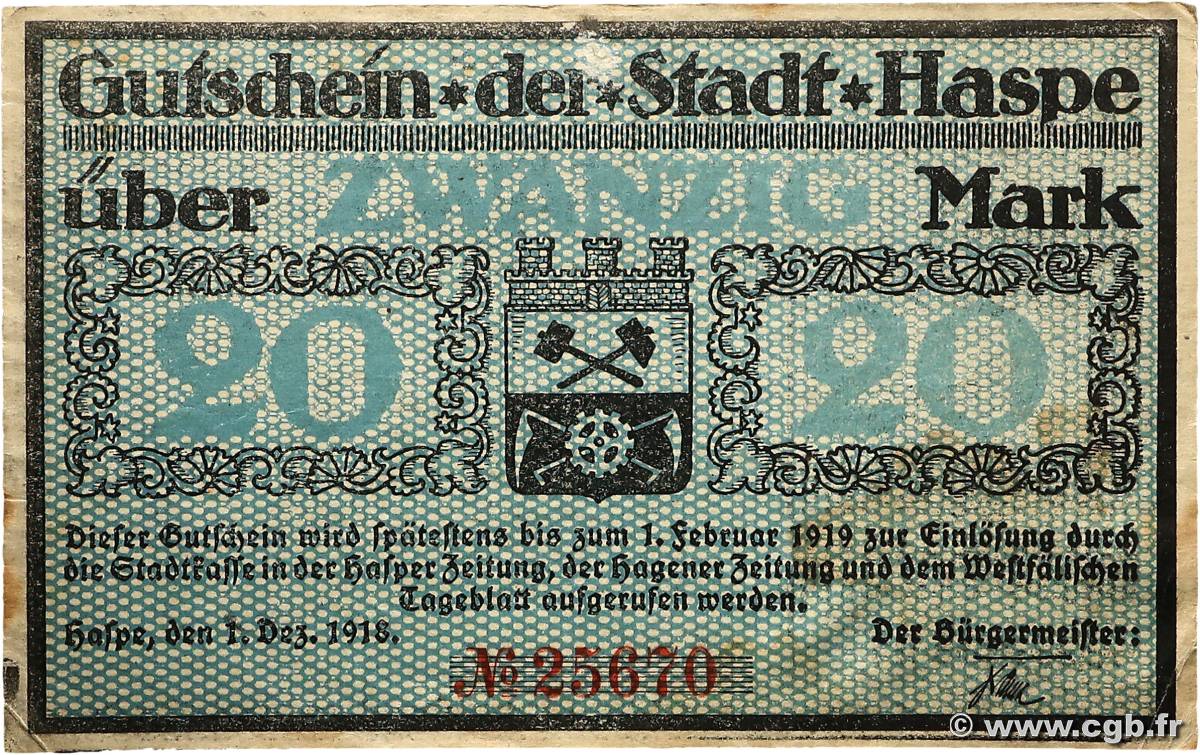 10 Mark ALLEMAGNE Haspe 1918 P.- TTB+