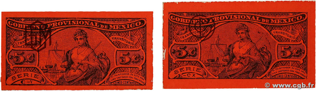 5 Centavos Lot MEXIQUE  1914 PS.0697 SUP+