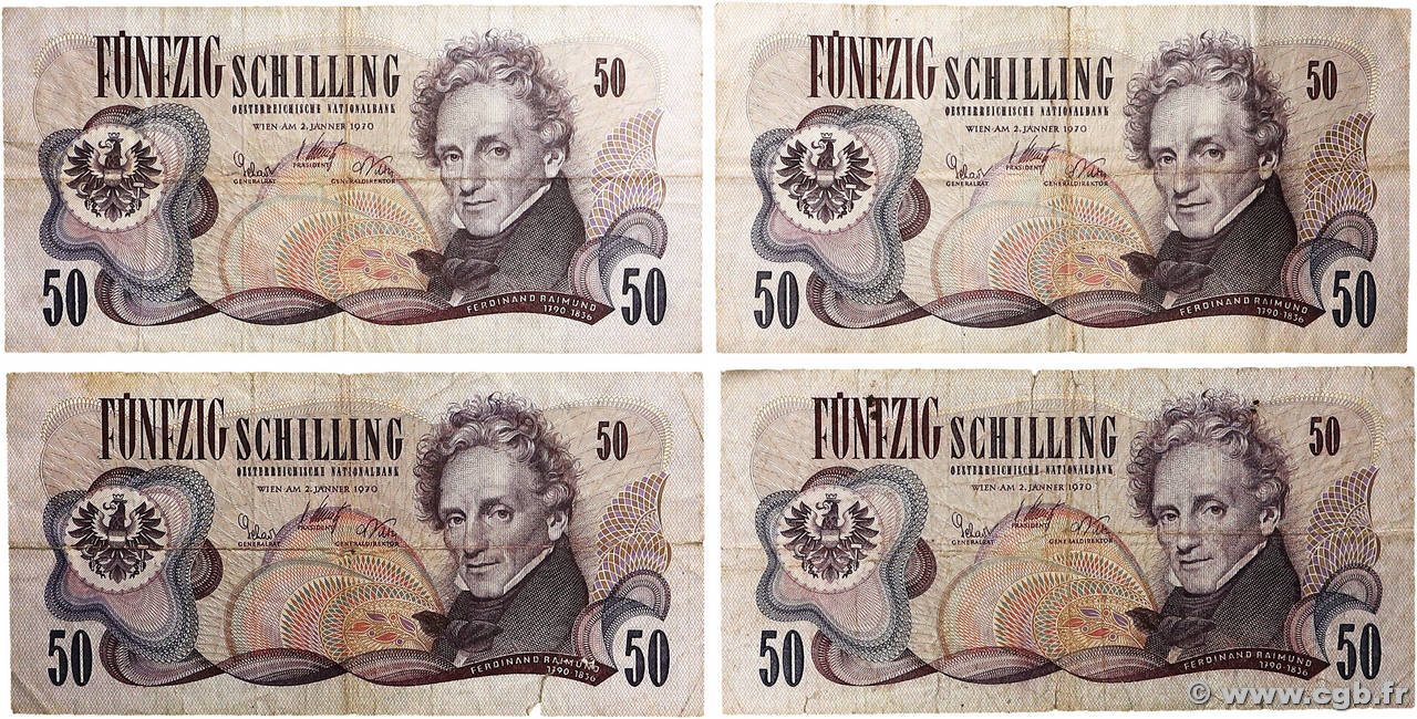50 Schilling Lot AUTRICHE  1970 P.143a TB