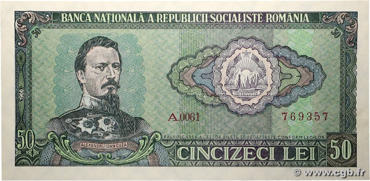 50 Lei ROUMANIE  1966 P.096a NEUF