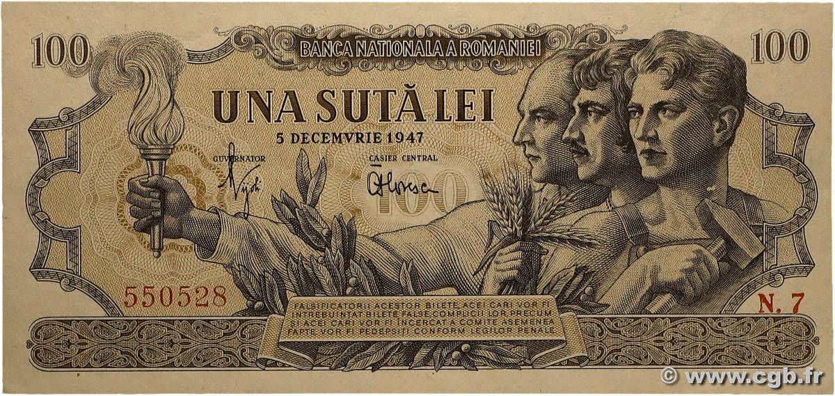 100 Lei ROUMANIE  1947 P.067 pr.NEUF