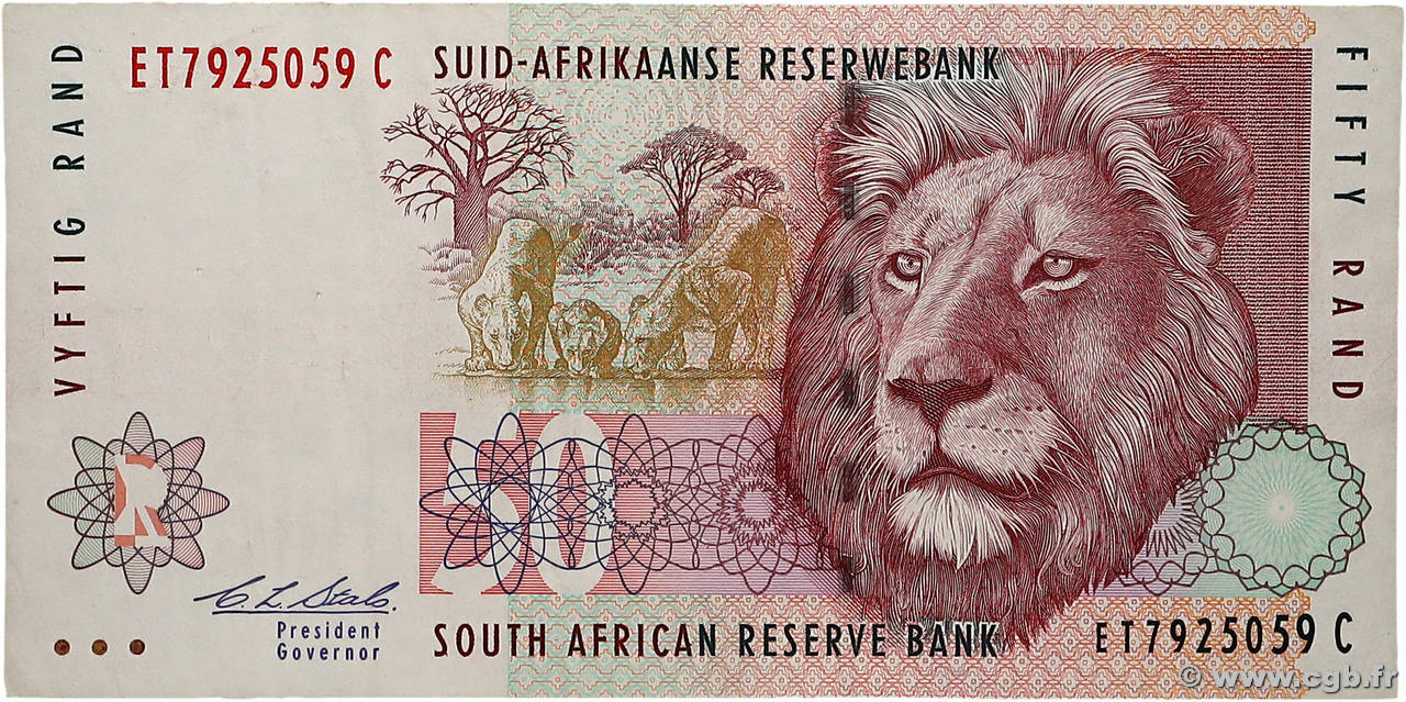 50 Rand AFRIQUE DU SUD  1992 P.125b TTB+