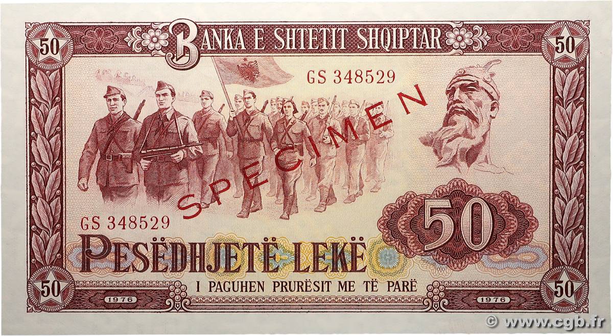 50 Lekë Spécimen ALBANIE  1976 P.45s2 NEUF