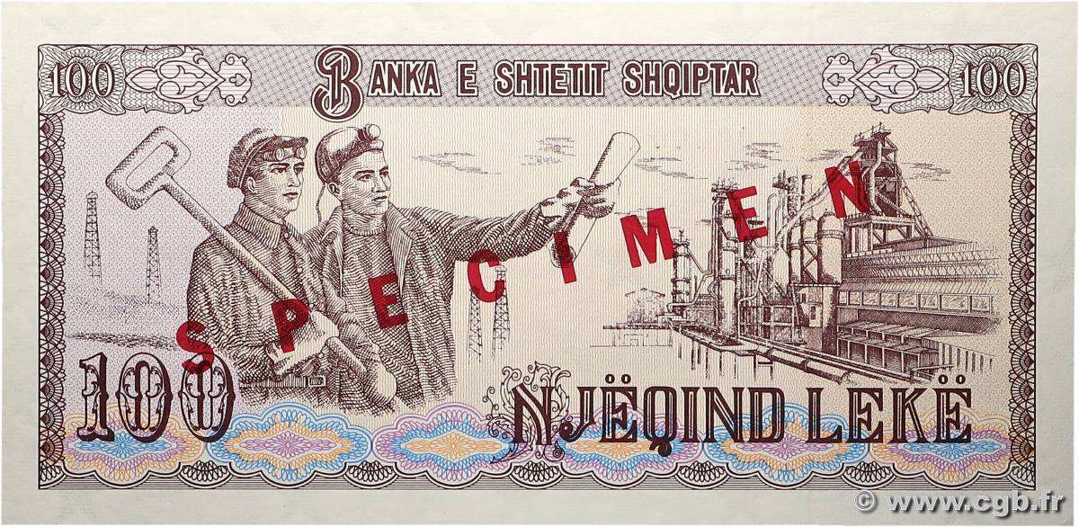 100 Lekë Spécimen ALBANIE  1991 P.47s NEUF