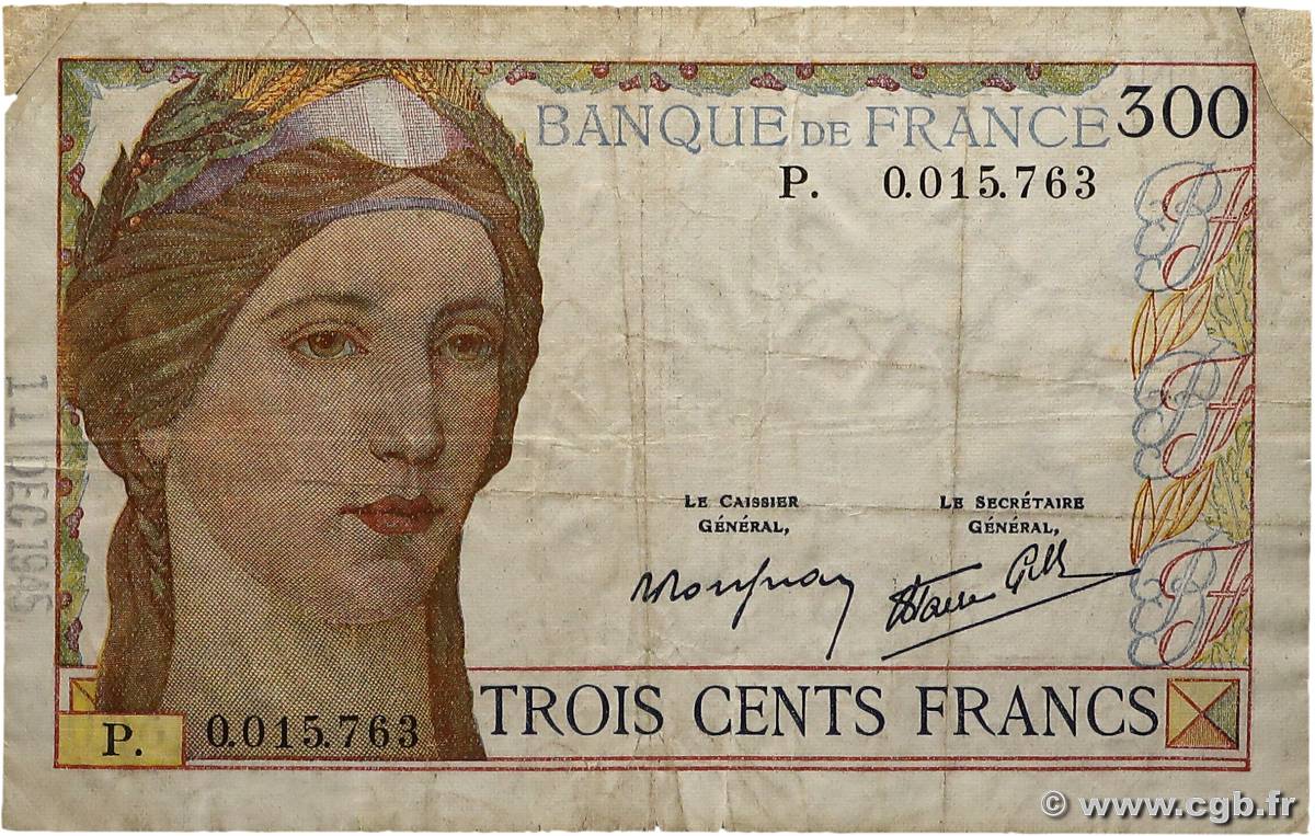 300 Francs FRANCE  1939 F.29.03 pr.TB