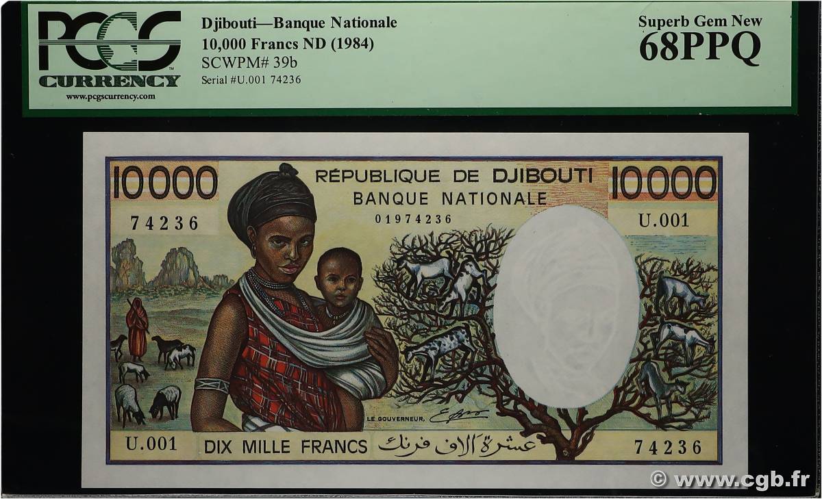 10000 Francs DJIBOUTI  1984 P.39b NEUF