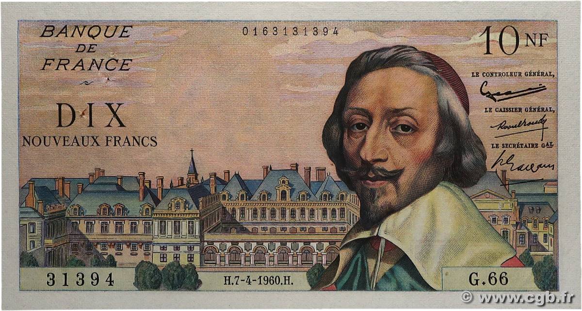 10 Nouveaux Francs RICHELIEU FRANCE  1960 F.57.06 SUP