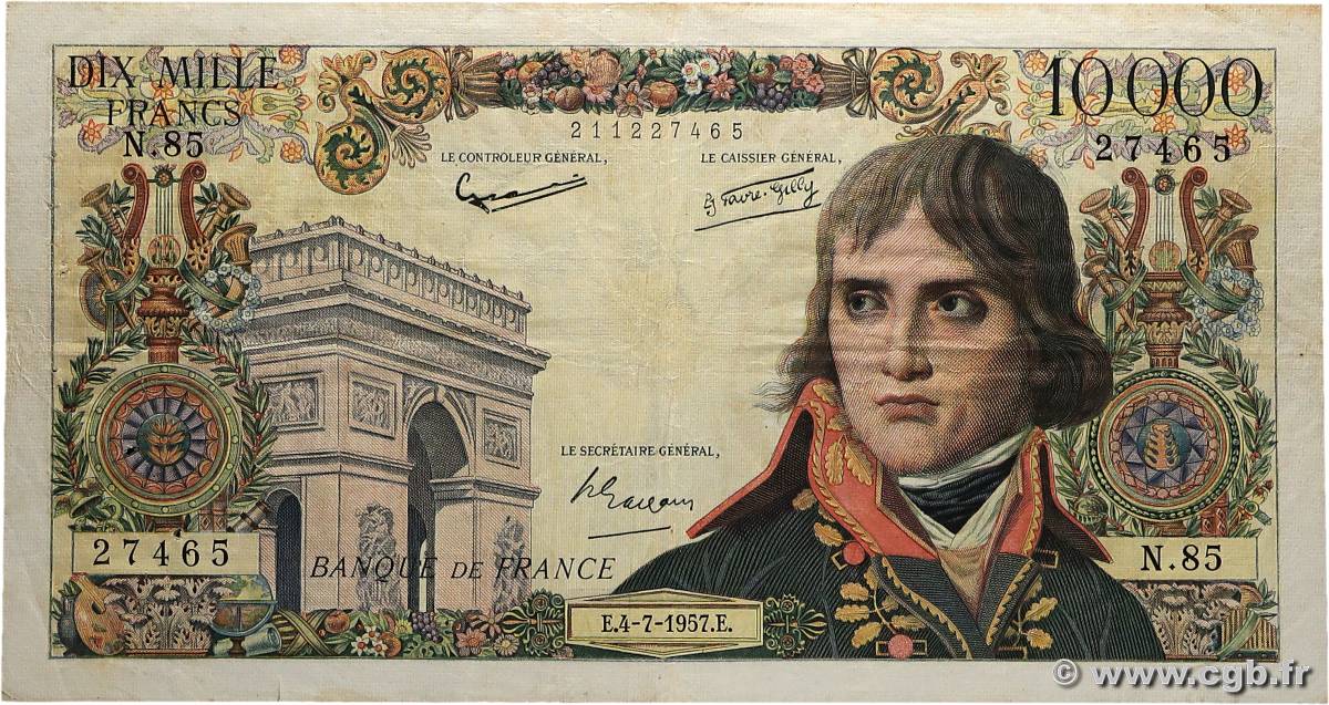 10000 Francs BONAPARTE FRANCE  1957 F.51.09 TB+