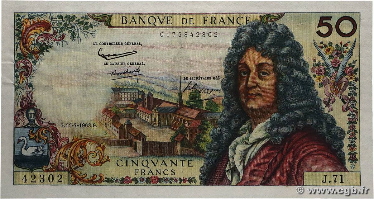 50 Francs RACINE FRANCE  1963 F.64.06 SUP+