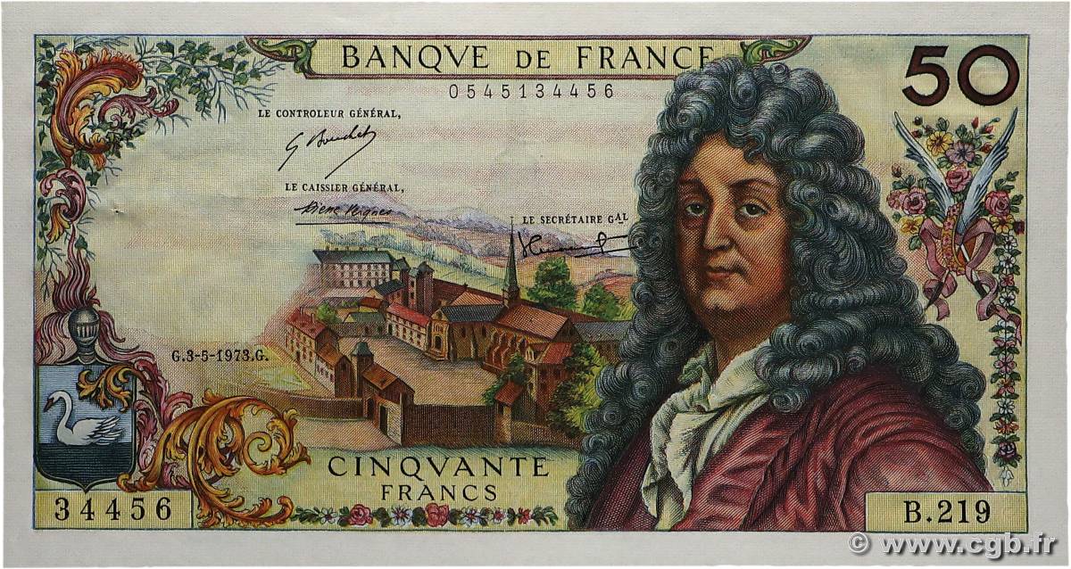 50 Francs RACINE FRANCE  1973 F.64.23 SUP+