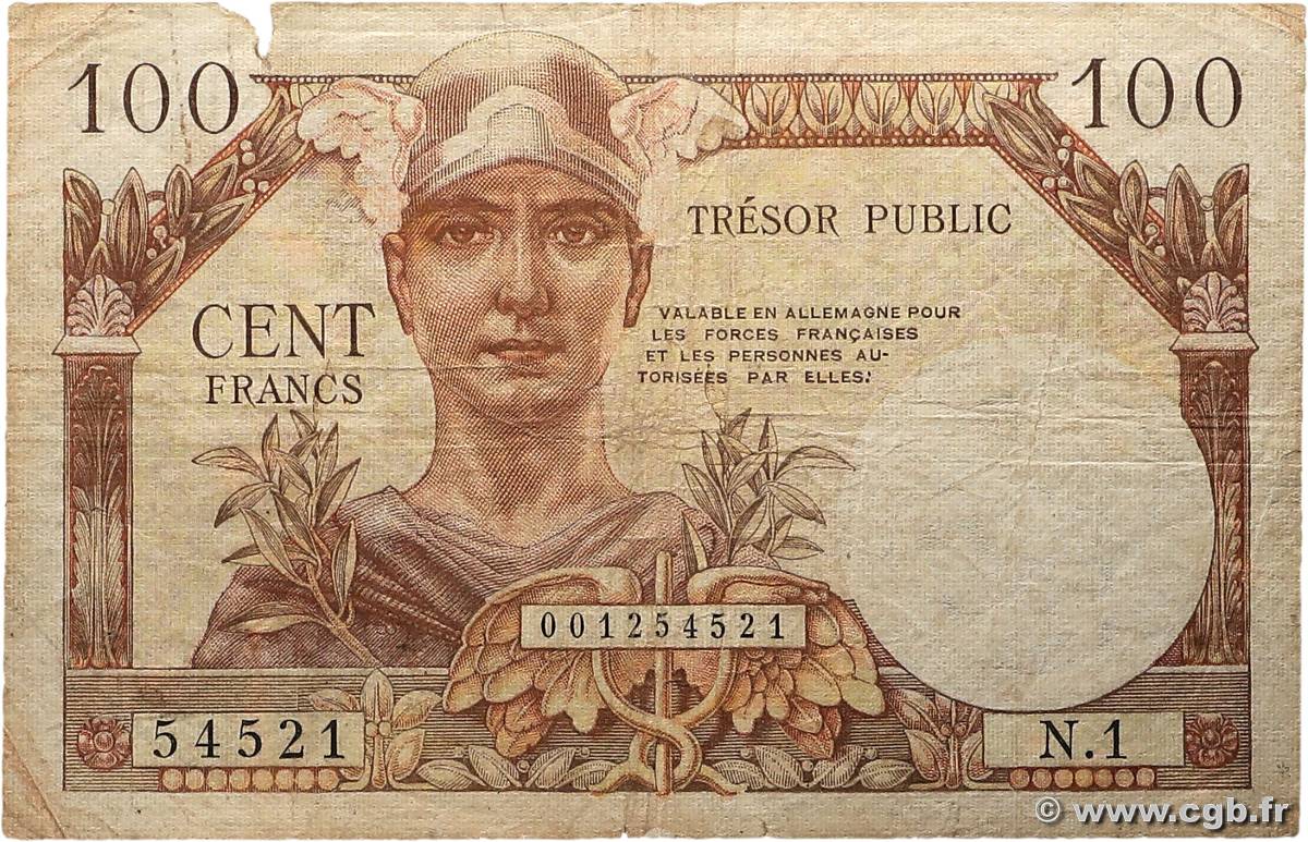 100 Francs TRÉSOR PUBLIC FRANCE  1955 VF.34.01 B+