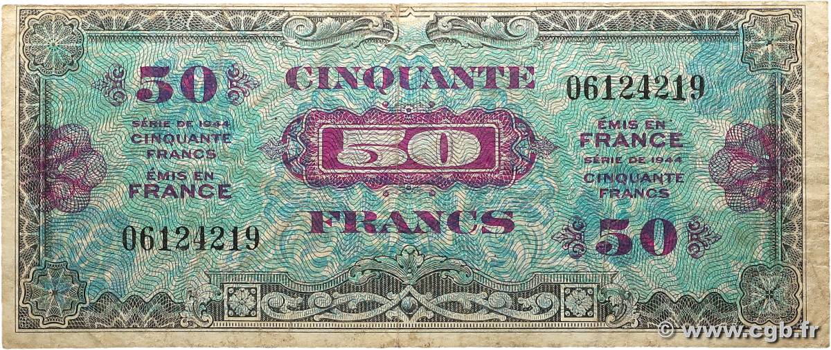50 Francs DRAPEAU FRANCE  1944 VF.19.01 TB