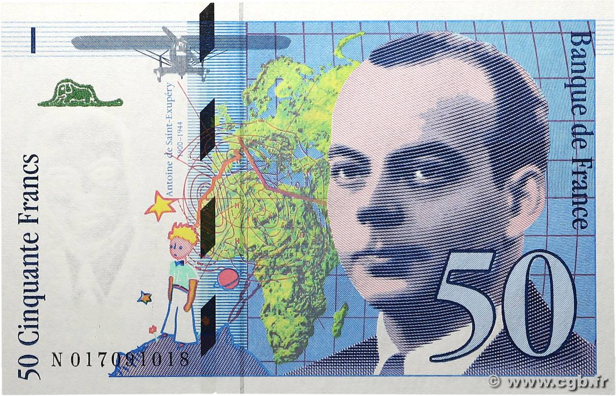 50 Francs SAINT-EXUPÉRY modifié FRANCE  1994 F.73.01a NEUF