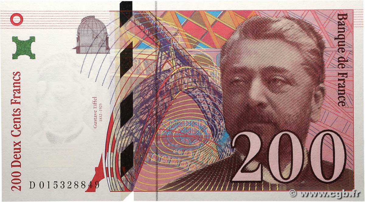 200 Francs EIFFEL FRANCE  1996 F.75.02 UNC-