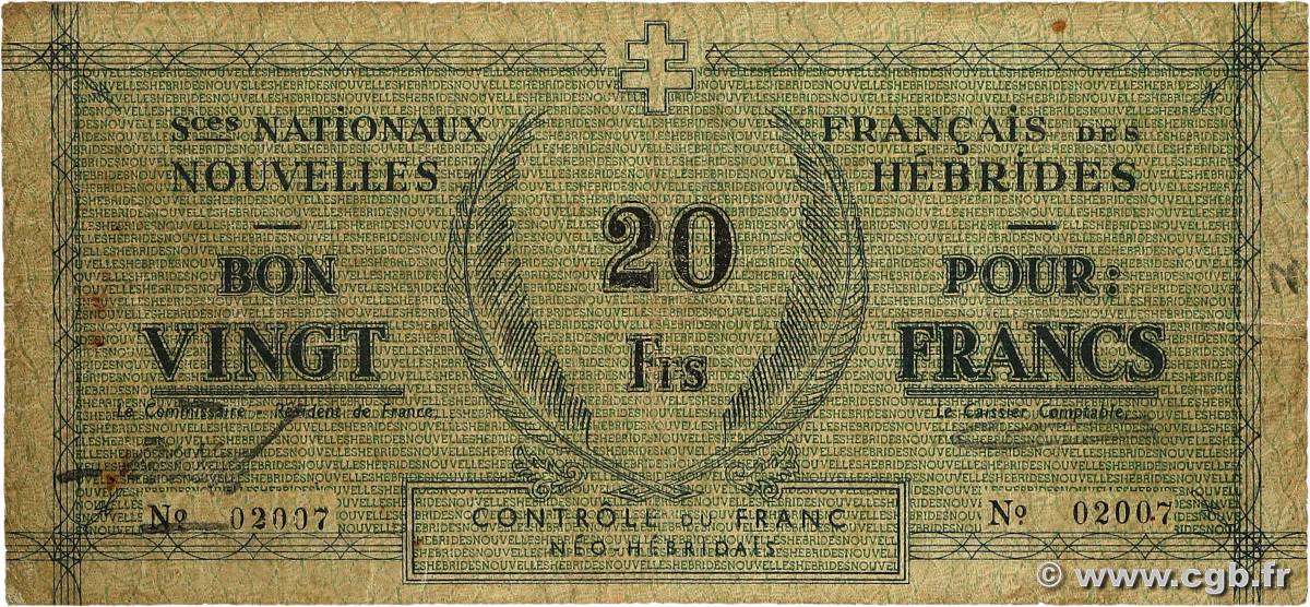 20 Francs NEW HEBRIDES  1943 P.02 F-