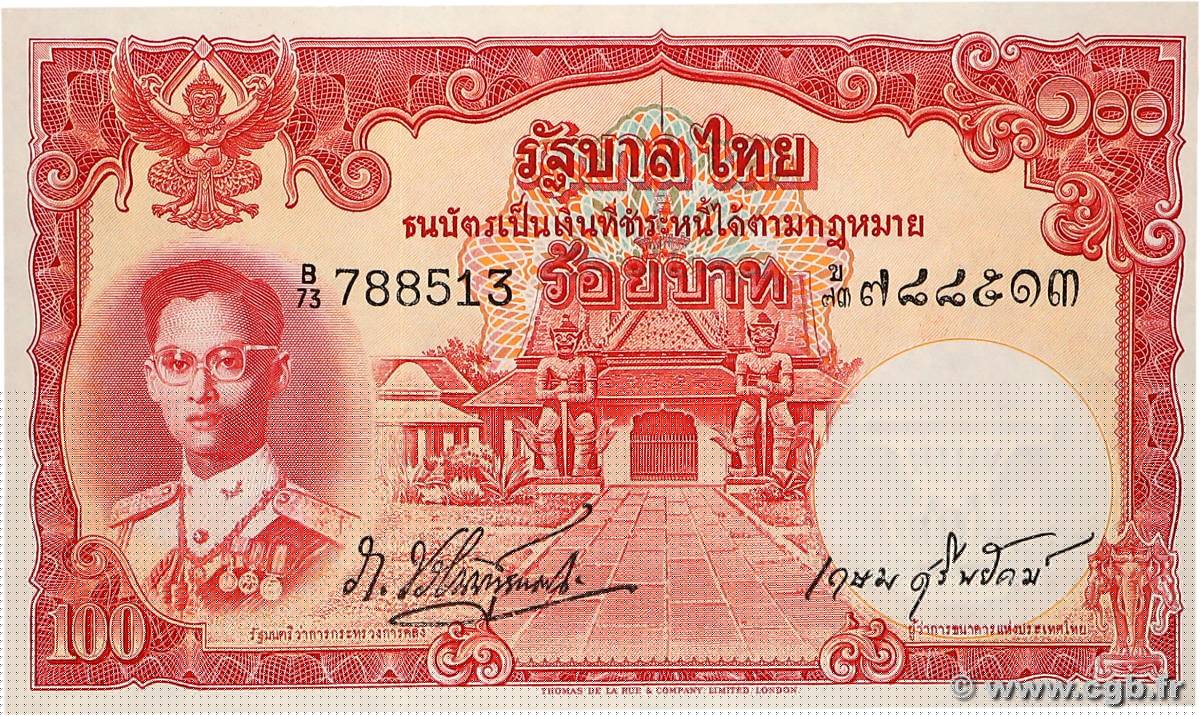 100 Baht THAILAND  1955 P.078b UNC-