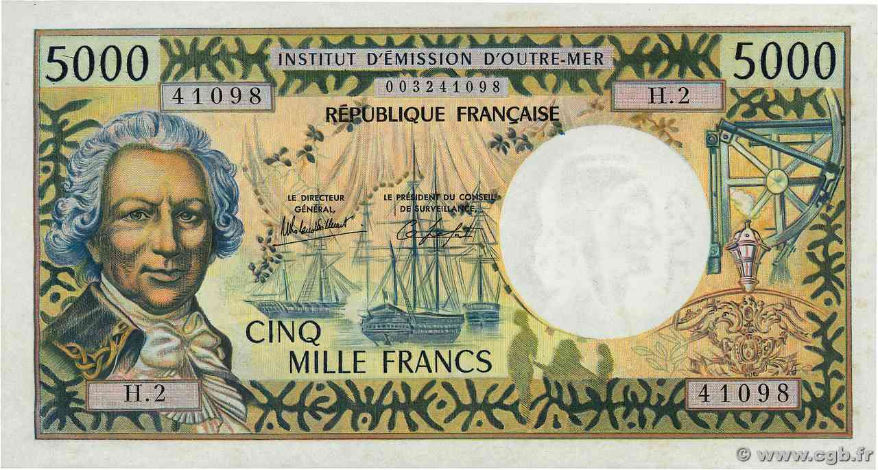 5000 Francs TAHITI  1982 P.28c pr.NEUF