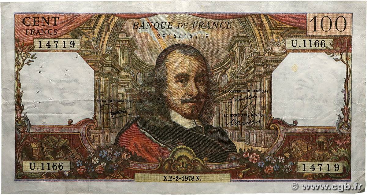 100 Francs CORNEILLE FRANCE  1978 F.65.61 TB