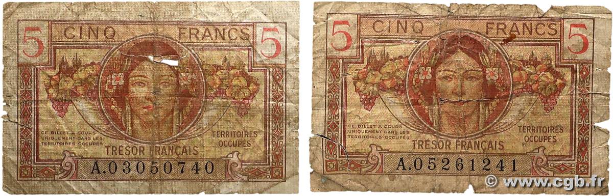 5 Francs TRÉSOR FRANÇAIS Lot FRANCE  1947 VF.29.01 B