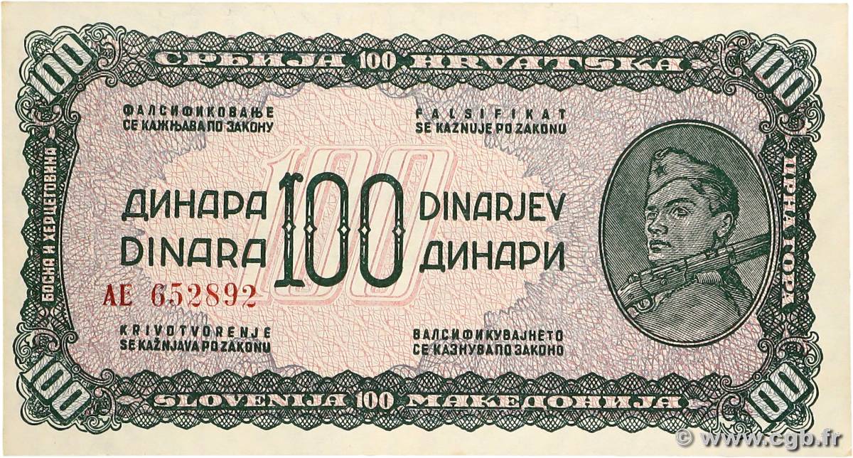 100 Dinara YOUGOSLAVIE  1944 P.053a pr.NEUF