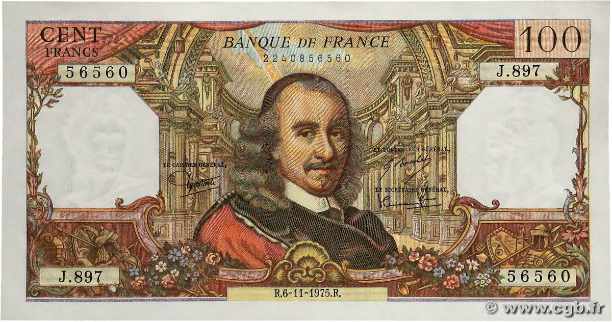 100 Francs CORNEILLE FRANCE  1975 F.65.50 NEUF