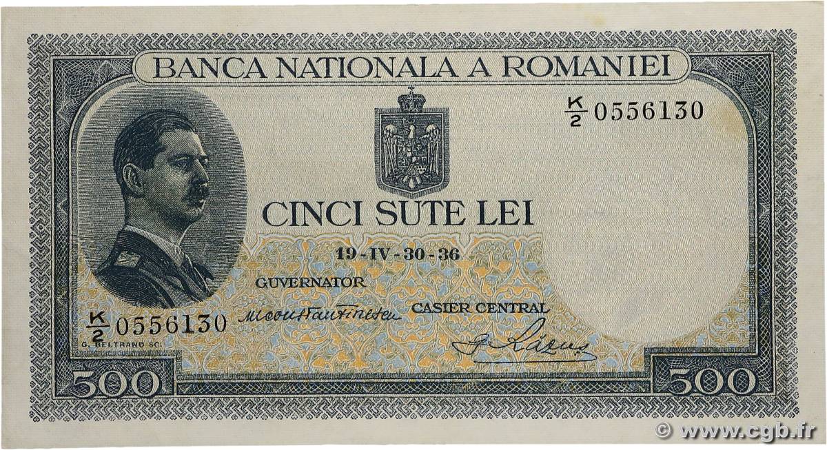 500 Lei RUMÄNIEN  1936 P.042b SS