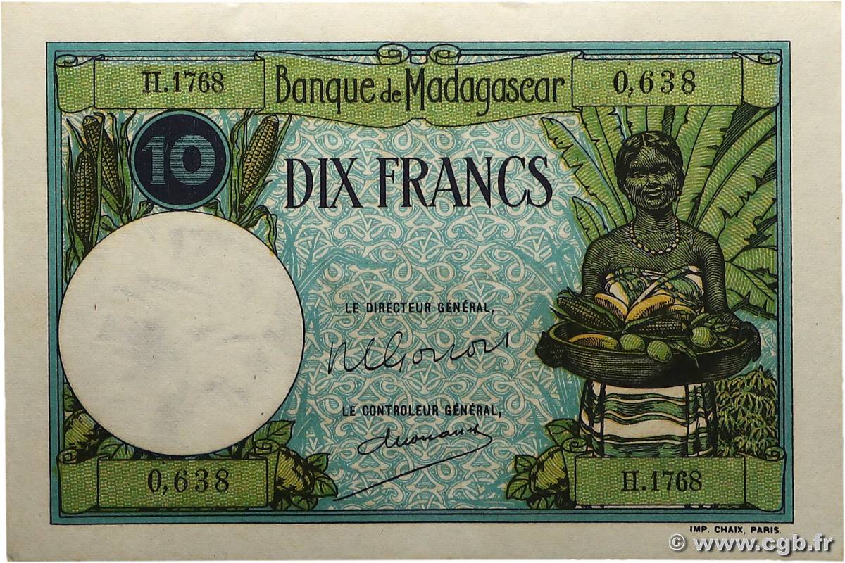10 Francs MADAGASCAR  1957 P.036  UNC-